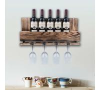 Vinikea Vinobarto Freja - Bois torréfié - Pour bouteilles et verres - petit modèle