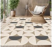 VINILIKO Design | Tapis Vinyle géométrique - Comporta - Intérieur et extérieur, antidérapant, imperméable, Lavable - Design Vintage - Différentes Tailles - Tapis Vinyle pour Salon, terrasse - 140 x