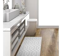 Viniliko Design | Tapis Vinyle hexagone Gris 50 x 100 cm - antidérapant, imperméable, Lavable - Plusieurs Tailles - Tapis Vinyle pour Salon, Cuisine