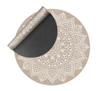 VINILIKO Design | Tapis vinyle rond lisse imprimé - Shaila [diamètre] 200 cm - Intérieur et extérieur, antidérapant, lavable, plusieurs tailles - Tapis vinyle pour salon, terrasse