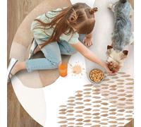 VINILIKO Design | Tapis Vinyle Rond Nika [Diam] 100 cm - Antidérapant, imperméable, Lavable - Plusieurs Tailles - Tapis Vinyle pour Salon, Cuisine