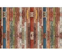VINILIKO Industrial Wood Tapis en Vinyle Multicolore, 133 x 200 cm