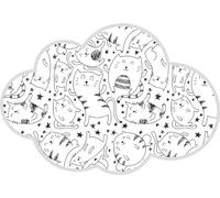 VINILIKO, Tapis imperméable pour gamelle d'animaux de Compagnie Chat Nuage 104 x 150 cm