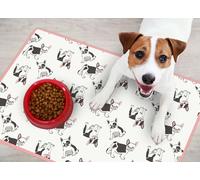 VINILIKO, Tapis imperméable pour mangeoire d'animaux de Compagnie French Bulldog 48 x 75 cm