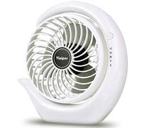 Viniper Ventilateur portable rechargeable, petit ventilateur de bureau : 3 vitesses et environ 8 à 24 heures de fonctionnement plus long, rotation à 180°, petit mais puissant, vent fort (blanc, lame