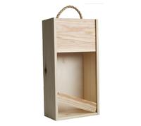 Vinkassen Caisse en bois pour 2 bouteilles de vin munie de poignée de transport