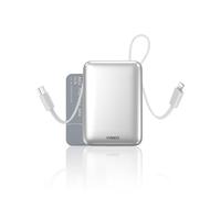 VINKO Travel Essentials Chargeur Portable 20 000 mAh avec câbles intégrés et écran LED, Compatible avec iPhone, iPad, Samsung Pixel, Blanc