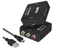 Vinmooog Adaptateur RCA vers HDMI DigitPro Convertisseur RCA vers hDmi Mini AV R-CA CVBS HD-MI,1080P Adaptateur Hdmi Adaptateur peritel hdmi Supporte PAL/NTSC Composite CVBS pour Caméra,Xbox,PS2,3