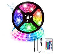 Ruban LED 5M USB led chambre bande led decoration 5050 RGB Lumiere Led Ruban Auto-adhésif avec Télécommande 24 Touches pour Léclairage à La Maison, Décoration de fête