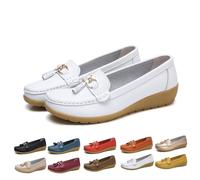 Vinnci | Mocassin Orthopédique en Cuir Mocassins orthopédiques en Cuir Respirant pour Femme, élégants et Confortables, avec Talons compensés, idéaux pour la randonnée et l'usage Quotidien