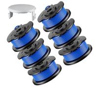 VinneMOO Lot de 6 bobines + 1 capuchon de rechange compatibles avec les débroussailleuses sans fil HART 20 V HGHST01 HGST02 à alimentation automatique et capuchon de couverture, bobine de rechange