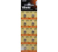 Vinnic carte de Dix LR41 équivalent Piles Alcalines pour Streamlight Porte-clés Nanolight