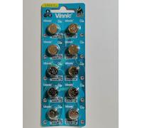 Vinnic L1154F LR44 L1154 A76 157 AG13 Batterie alcaline (10 cellules) utilisée dans les montres, calculatrices, jouets, lasers, horloges, thermomètres et beaucoup d'autres articles électroniques