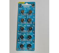 Vinnic l926 AG7 sr926 399 543 35 RW413 SR57 Pile alcaline (Lot de 10) utilisé dans les montres, calculatrices, jouets, Lasers, Horloges, thermomètres et autres articles électroniques.