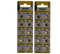 Vinnic Lot de 20 Piles alcalines AG4 L626F LR66 1,5 V