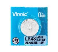 Vinnic Pile Bouton alcaline AG12 L1142F LR43 Blister x 10