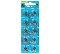 Vinnic Pile bouton alcaline AG5 (L754F/LR48) – Blister de 10