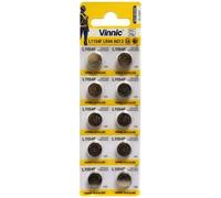 Vinnic Premium Lot de 10 piles bouton AG13, 357, SR44, LR44, A76, 1154[837]
