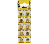 Vinnic Premium Lot de 10 piles bouton AG6, 171, 370, 371, SR920, LR920[467]