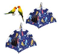 Vinnykud 2 pièces Perroquet Hamac Nid Doiseau Tente Suspendue Chaud Triangulaire Pet Cave Suspendu Lavable pour Parrot Perruche Calopsitte Cacatoès Canari Cage Jouet