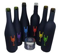 Vino a Ciegas Set de 6 Cache-Bouteilles pour Dégustation à l’Aveugle - Pochettes Opaques Réutilisables pour Dégustation à l’Aveugle - Chaussettes Noires Étirables, Bouteille de 75cl