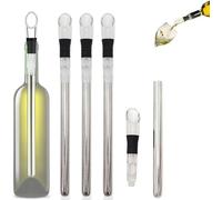 Vino Buddy 2024 Lot de 3 bâtons de refroidissement à vin en acier inoxydable 3 en 1 avec aérateur de vin et bec verseur, s'adapte à toutes les bouteilles de taille standard, pour les amateurs de vin