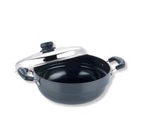 Vinod Multi Kadai anodisé dur avec plaques Idli, Dhokla et Patra Base Induction Idli Maker Dhokla Maker Patra Maker Multi Vapeur