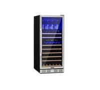 Klarstein Vinovilla 116d Cave à vin réfrigérée 313 litres / 116 bouteilles - 10 clayettes bois - éclairage led - design nox