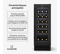 Vinovilla 18 Uno cave à vin | 1 zone de réfrigération | 18 bouteilles | clayettes en bois | 5-18 °C F