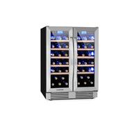 Klarstein Cave à vin encastrable Vinovilla 42 Twin 126L double zone 42 bouteilles Argent