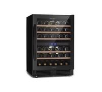 Klarstein Cave a Vin, Réfrigérateur à Vin avec Porte en Verre, Cave à Vin de Vieillissement Double Zone, Prosecco, Bière, Ecran Tactile, Réfrigérateur Bar, Frigo avec Température 5-20°C, 51 Bouteilles