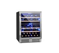 Vinovilla Duo43 Cave à vin réfrigérée - 2 zones de température - 129 litres / 43 bouteilles - Classe G - Porte vitrée et inox