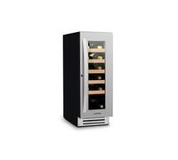 KLARSTEIN Cave a Vin Encastrable, Caves à Vin de 50L avec une Porte en Verre, Cave a Vins à Zone Unique, Bar Intérieur/Extérieur, Frigo a de Vieillissement, à 20 Bouteilles