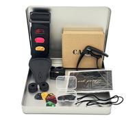 VINPAM Kit d'accessoires de guitare - Coffret cadeau en métal de qualité supérieure pour guitaristes | Comprend une sangle de guitare, un accordeur à clip, des verrous de sangle, un capodastre et des