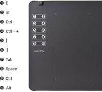 VINSA T906 Tablette graphique ultra-mince pour la création artistique avec stylet sans batterie 8 plumes 8192 niveaux de pression 10 touches de raccourci personnalisées Compatible avec Windows Android