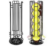 Vinsani Support pour 24 dosettes de café - Tour rotative à 360° - Support de rangement pour capsules de café Dolce Gusto - Surface antidérapante - Finition noire élégante