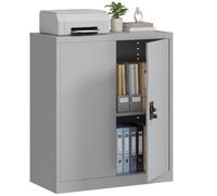 Vinsetto Armoire de Bureau Métallique 2 Portes 80 x 40 x 92,5 cm Gris
