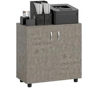Vinsetto Armoire de rangement verrouillable à 2 portes avec e sécurité, étagère à 2 niveaux, buffet multifonction pour la maison, le bureau, l'étude, 80 x 40 x 80 cm, gris