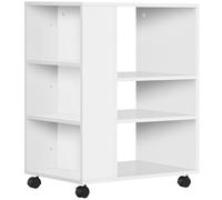 Vinsetto Armoire pour imprimante Meuble auxiliaire de bureau avec roulettes avec 3 étagères latérales et 2 freins Charge 30 kg pour chambre à coucher cuisine salon 60 x 40 x 75,8 cm Blanc
