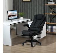 Vinsetto Bürostuhl Computerstuhl relaxant réglable en hauteur ergonomique pivotant 360° mousse plastique PP polyester de type lin Noir 65 x 72 x 100-120 cm