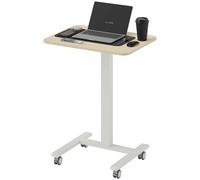 Vinsetto Bureau debout, table debout, table pour ordinateur portable, réglable en hauteur, 4 roulettes, 65 cm x 48 cm x 108 cm, Jaune