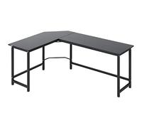 Vinsetto Bureau Informatique Bureau d'angle réglable en Hauteur Métal Noir 168 x 120 x 75 cm