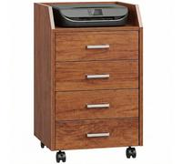 Vinsetto Caisson à roulettes pour Bureau, Caisson de Bureau à 4 tiroirs, classeur Mobile pour, Salon, sous Le, 40 x 36 x 65 cm, Marron