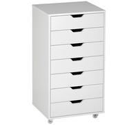 Vinsetto Caisson Bureau Mobile avec 7 Tiroirs 47,5x39,5x90cm Blanc