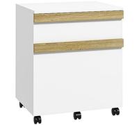 Vinsetto - Caisson de bureau à roulettes 2 tiroirs coulissants trieur à dossiers 48×40×59,5 cm Blanc