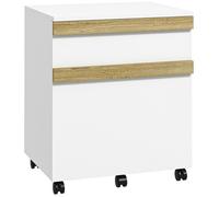 Vinsetto Caisson de Bureau à roulettes Meuble de Rangement Mobile avec 2 tiroirs coulissants trieur à dossiers 48 x 40 x 59,5 cm Blanc