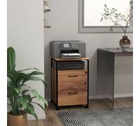 Vinsetto Caisson de Bureau Caisson pour Table avec Roulettes Armoire pour Format Lettre A4 44x40x66,5 cm Marron Rustique