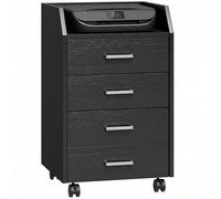 Vinsetto Caisson de bureau rangement sur roulettes 4 tiroirs coulissants MDF et panneaux de particules dim. 40L x 36l x 65H cm noir