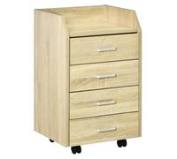 Vinsetto Caisson de Bureau sur Roulettes 40L x 36l x 65H cm Bois Naturel