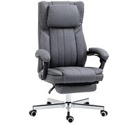 Vinsetto Chaise de bureau siège pivotant dossier inclinable hauteur réglable gris